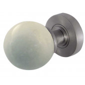 JH5214-SC White Marble Sprung Mortice Knobs Jedo Satin Chrome