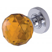 JH5256 Amber Coloured Faceted Sprung Mortice Knob Furniture