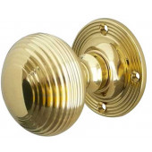 JR6MPB Reeded  Unsprung 53mm Mortice Knob