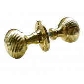 JR6R-PB Reeded Rim Knob Furniture Jedo Polished Brass