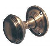 JV181M-AB Lined Unsprung Mortice Knob on Round Rose Jedo Antique Brass