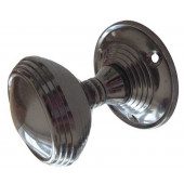 JV181M-PBN Lined Unsprung Mortice Knob on Round Rose Jedo Polished Black Nickel