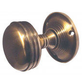 JV182M-AB Ringed Unsprung Mortice Knob on Round Rose Jedo Antique Brass