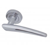 Horn Paja Designer Lever on Rose Door Handle - Polished Chrome & Satin Chrome-JV410