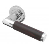 Cuba Reguitti Dark wood Designer Lever on Rose Door Handle-Polished Chrome,Satin Chrome & Polished Brass-JV455D