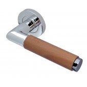 Havanna Reguitti Light Wood Designer Lever on Rose Door Handle-Polished Chrome,Satin Chrome & Polished Brass-JV455