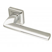 Mariani Zenith Designer Lever on Square Rose Door Handle-Polished Chrome & Satin Chrome -JV5002