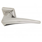 Mariani Comet Designer Lever on Square Rose Door Handle - Polished Chrome & Satin Chrome -JV5003