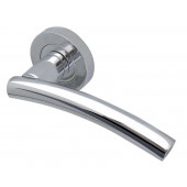 Curve Deisgner Lever on Rose Door Handle - Satin Chrome,Polished Chrome,Satin Nickel & Polished Brass -JV520