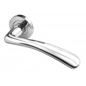 Phaedra Reguitti Designer Lever on Rose Door Handle - Polished Chrome & Satin Chrome-JV540