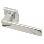 Mariani Cloud Designer Lever on Square Rose Door Handle - Polished Chrome & Satin Chrome-JV578