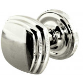 JV64-PC Art Deco Unsprung Mortice Door Knobs on Round Rose Jedo Polished Chrome