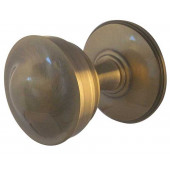 JV67-AB Crown Unsprung Mortice Knob on Round Rose, Jedo Antique Brass