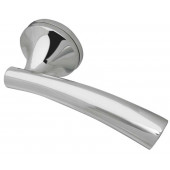 Canto Paja Designer Lever on Rose Door Handle - Polished Chrome-satin Chrome and Polished Brass-JV746