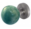 JH5212-SC Jade Green Marble Sprung Mortice Knobs Jedo Satin Chrome