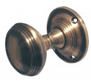 JV181M-AB Lined Unsprung Mortice Knob on Round Rose Jedo Antique Brass