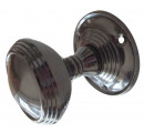 JV181M-PBN Lined Unsprung Mortice Knob on Round Rose Jedo Polished Black Nickel