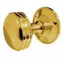 JV182M-PB Ringed Unsprung Mortice Knob on Round Rose Jedo Polished Brass