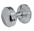 JV182M-PC Ringed Unsprung Mortice Knob on Round Rose Jedo Polished Chrome