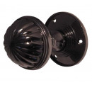 JV183M-PBN Fluted Unsprung Mortice Knob on Round Rose Jedo Polished Black Nickel